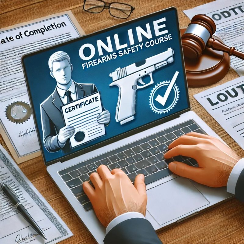 Online firearms safety course certificate for court approval, helping dismiss an unlawful carry charge